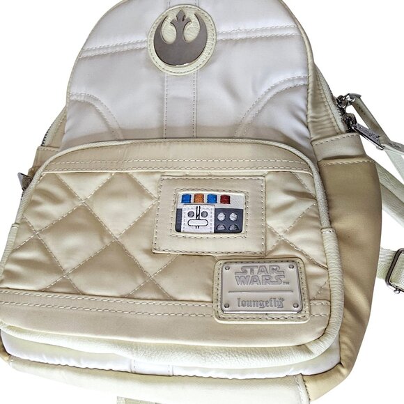 Loungefly Star Wars Princess Leia Hoth Cosplay Mini Backpack Faux Leather Cream - Picture 11 of 16